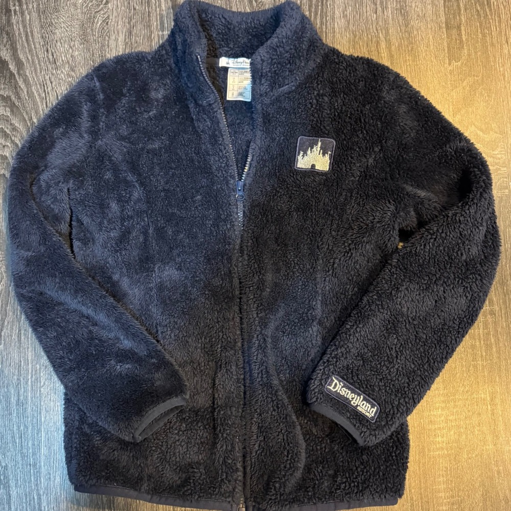 Disney Parks Cinderella's Castle Sherpa Fleece Jacket‎ Navy Blue Women's Size XS